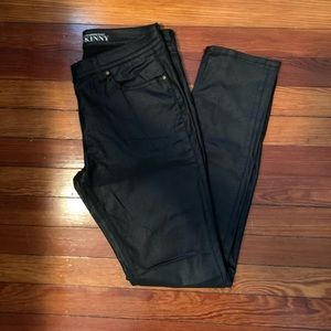 Skinny shiny black jeans